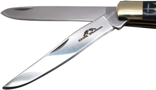 Miniatura 3 de Cuchillo de bolsillo manual plegable para uso diario de la colección Old Ram Trapper con mango de resina lisa (5134-5)