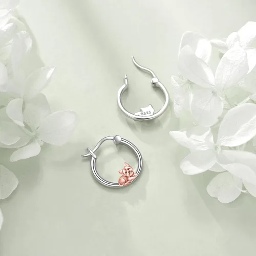 Miniatura 108 de VONALA Bonitos aretes de aro de plata de ley 925, regalos de cumpleaños para mujer