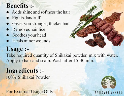 Miniatura 7 de AYURVEDASHREE Shikakai Powder 100 Gm Acacia concinna Fruit Pods Powder Limpiador y acondicionador natural para el cabello Vegano Sin OMG