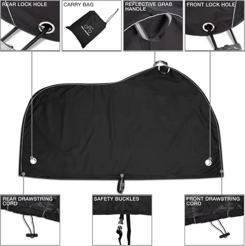Miniatura 4 de Funda para bicicleta, impermeable para almacenamiento de bicicletas al aire libre para 1, 2 o 3 bicicletas. Material resistente Ripstop. 2 tipos
