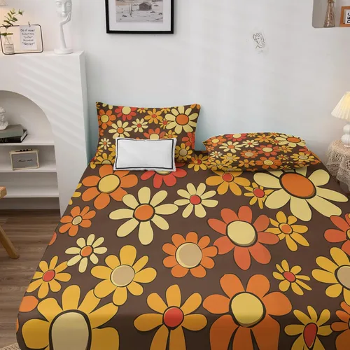 Miniatura 2 de Sábanas retro de los años 70 – Juegos de sábanas King – Sábanas de cama con diseño floral vintage Groovy, microfibra suave y bolsillo profundo