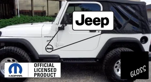 Miniatura 9 de 97-06 TJ Fender Small Jeep Side Logo Graphic para Jeep Wrangler TJ (1997-2006) (juego de 2) SJ3Y6 Baby Pink