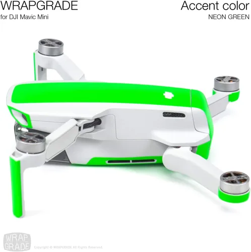 Miniatura 5 de Wrapgrade Skin compatible con DJI Mavic Mini Color decorativo Verde neón