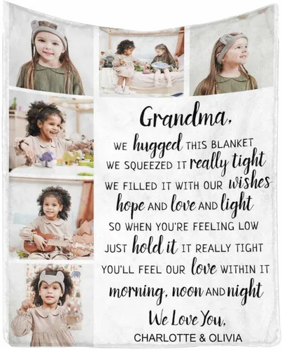 Miniatura 32 de InterestPrint Regalos personalizados para mamá, manta personalizada con fotos y fotos familiares, regalos de cumpleaños para el día de la madre