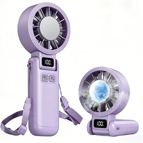 Miniatura 9 de VanSmaGo Ventilador de refrigeración de hielo turbo portátil de mano, velocidad (1-100) ventilador personal recargable [3600 mAH] Mini ventilador
