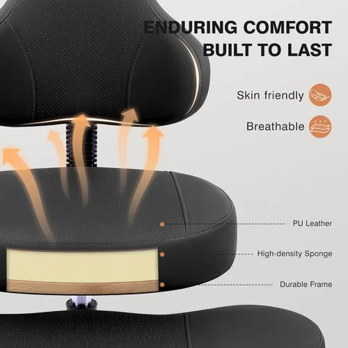 Miniatura 7 de AtHope Silla de oficina con patas cruzadas, silla de escritorio entrecruzada, asiento de yoga para meditación para TDAH con altura ajustable, Negro