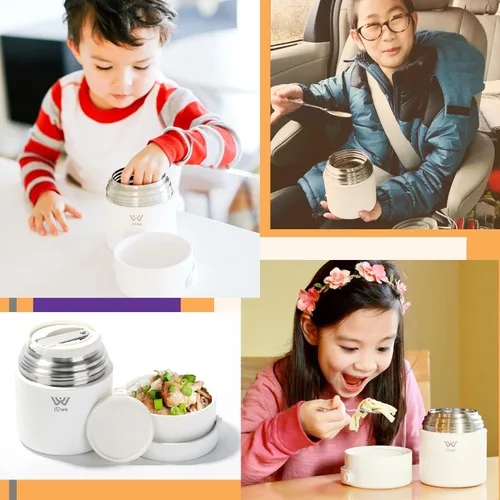 Miniatura 2 de Termo de comida de 16 onzas para comida caliente, para niños, con cuchara. Lonchera térmica pequeña de acero inoxidable 316L, a prueba de fugas