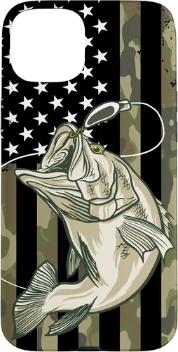 Miniatura 9 de Funda de camuflaje para iPhone 16, diseño de bandera estadounidense, pescador, pescador, camuflaje