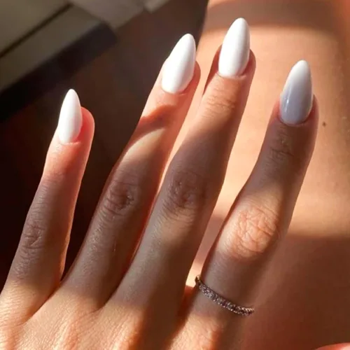 Miniatura 47 de Uñas postizas a presión marrón café, uñas postizas medianas de almendra, color sólido, cobertura completa, uñas postizas artificiales brillantes