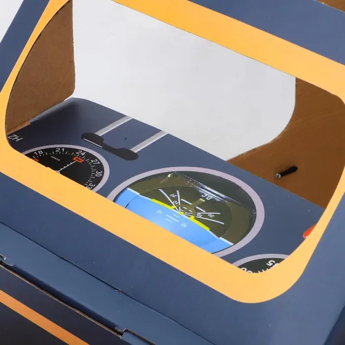 Miniatura 8 de Avión de cartón portátil para niños: disfraz de avión para niños, avión de papel DIY con ventilador giratorio, coche de cartón, divertido juego al