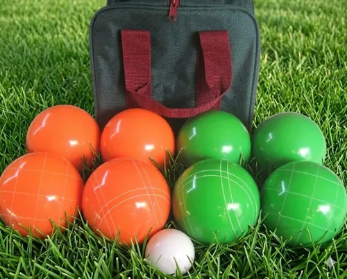Miniatura 2 de BuyBocceBalls Listado - Hecho en Estados Unidos, juego de bochas oficiales de torneo de calidad premium, bolas naranjas y verdes de 4.331 in