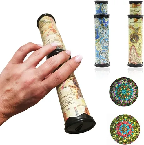 Miniatura 6 de Anyumocz 2 piezas de caleidoscopio mágico, caleidoscopio del viejo mundo, juguete clásico elástico largo para regalos de niños y niñas, juguetes