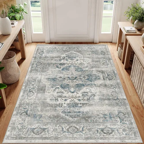 Miniatura 42 de Alfombra de pasillo lavable de 2 x 6 pies - Alfombras de cocina con respaldo antideslizante vintage suave estilo granja, alfombra de entrada