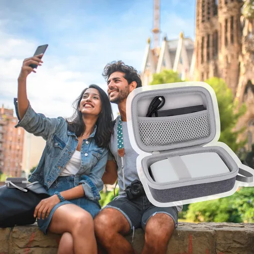 Miniatura 9 de co2CREA Estuche rígido de repuesto para impresora Fujifilm Instax Mini Link 3 2 1 (funda blanca ceniza + interior blanco)
