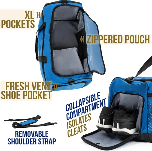 Miniatura 6 de Athletico Sideline - Bolsa de fútbol para baloncesto, voleibol y fútbol, incluye compartimento separado para tacos (negro)