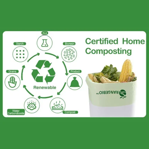 Miniatura 6 de OrangeBio Bolsas Compostables Certificadas para Productos del Hogar, 250 Unidades, 14 x 18 Pulgadas, Soportan hasta 14 Libras, ASTM D6400, EN 13432