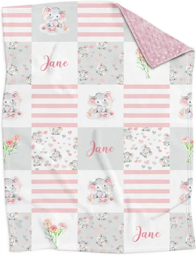 Miniatura 7 de Mantas de bebé personalizadas para niñas con nombre, manta de rosa rosa para bebé, niña, recién nacida, artículos esenciales imprescindibles
