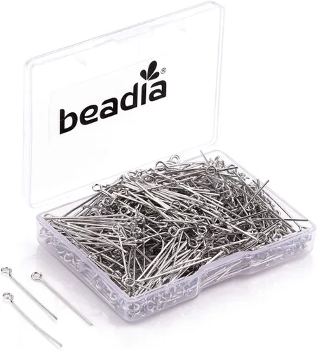 Miniatura 5 de BEADIA Alfileres de ojo abierto para la cabeza de oro para la fabricación de joyas de bricolaje 1.181 in 300 piezas Dorado