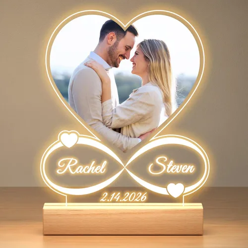 Miniatura 20 de Marcos de fotos personalizados con foto, marco de fotos personalizado con luz nocturna, marco de fotos personalizado, regalos de aniversario