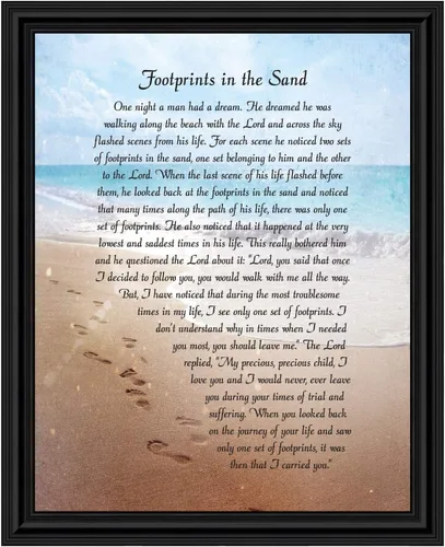 Miniatura 34 de Huellas en la arena inspirador arte de pared, decoración de playa, regalos cristianos para mujeres y hombres, decoración de pared cristiana, Get