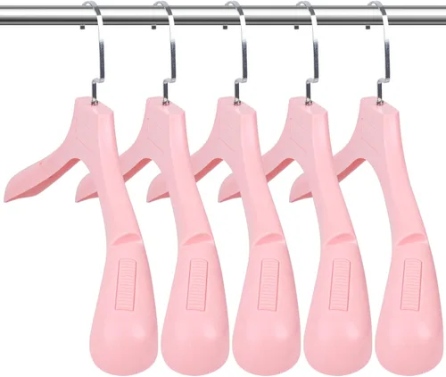 Miniatura 14 de DEDU Perchas de traje para hombres, paquete de 40 perchas extra anchas antideslizantes de ancho 17.7 pulgadas, perchas de plástico grueso negro