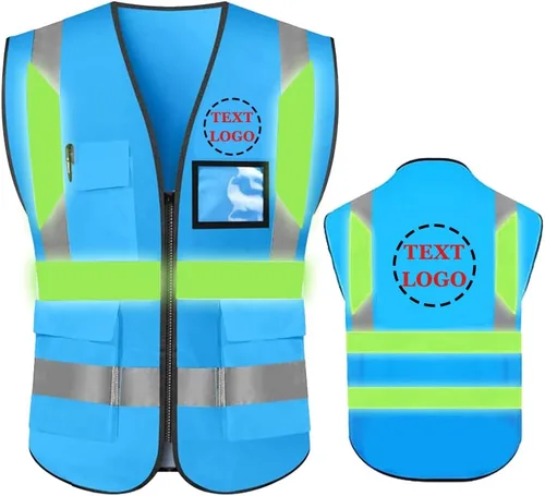 Miniatura 44 de Chaleco de Seguridad de Alta Visibilidad con Alta Reflectividad, Ropa de Trabajo de Seguridad Personalizada con Logotipo, Tiras Reflectantes