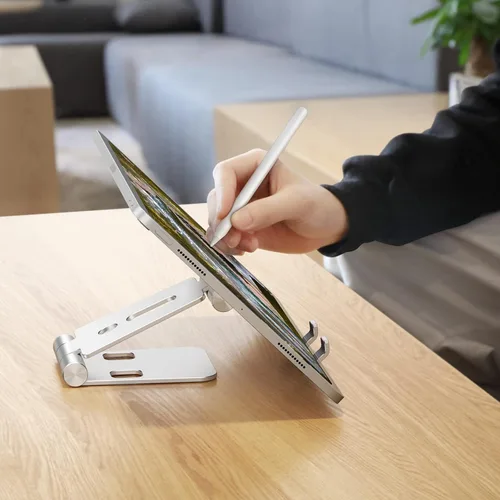 Miniatura 4 de OMOTON Soporte plegable para teléfono celular, C4 soporte de teléfono de aluminio portátil, base de acoplamiento ajustable para teléfono compatible