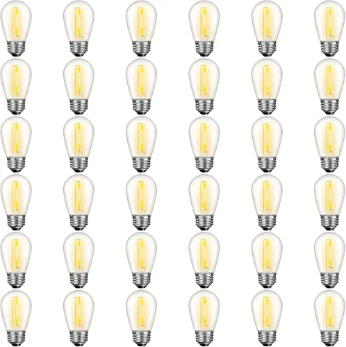 Miniatura 12 de GvvooHome Paquete de 24 Bombillas LED S14 de Colores para Luces de Cadena Exteriores, Bombillas de Repuesto Irrompibles de 1W para Luces de Patio