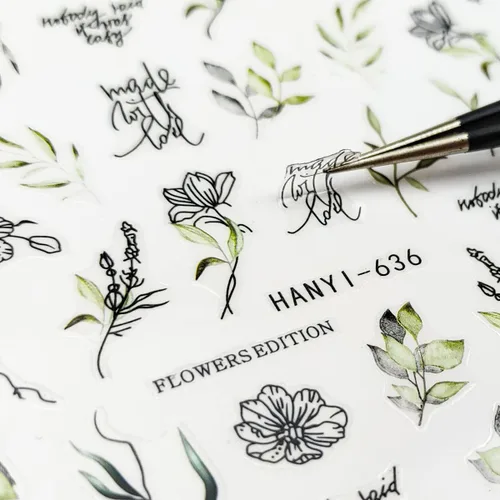 Miniatura 5 de Calcomanías de arte de uñas de flores, calcomanías de uñas de mariposa con encanto, calcomanías de uñas de primavera y verano, calcomanías de uñas