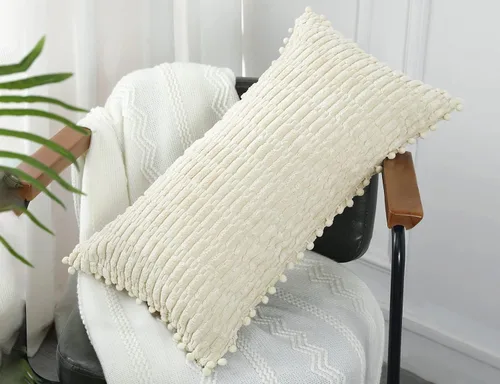 Miniatura 4 de PANOD Funda decorativa larga de almohada lumbar de 14 x 20 pulgadas, bohemia, súper suave y afelpada moderna, funda de almohada rectangular larga