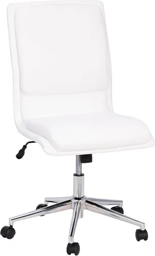 Miniatura 14 de Flash Furniture Madigan Task - Silla de oficina – Lujosa tapicería de cuero negro – Respaldo medio acolchado y asiento – Base cromada ajustable
