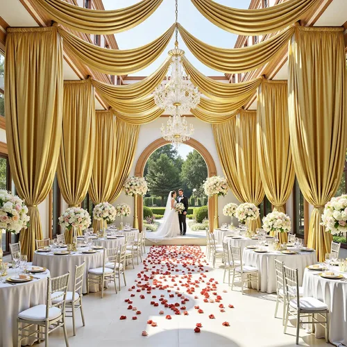 Miniatura 24 de Cortina de techo beige de 10 x 40 pies para fiestas de boda – 2 paneles sin arrugas de 40 pies de largo cortinas drapeadas para bodas, cumpleaños