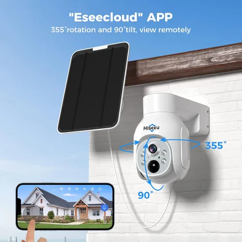 Miniatura 2 de Hiseeu - Cámara de seguridad solar para exterior, 4 cámaras de 4 MP, sistema de cámara de seguridad inalámbrico con pantalla LCD de 10 pulgadas