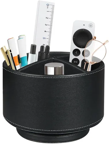 Organizador para controles remotos de TV para mesa, porta lapices giratorio de 360 para organizadores de escritorio y accesorios, organizador de