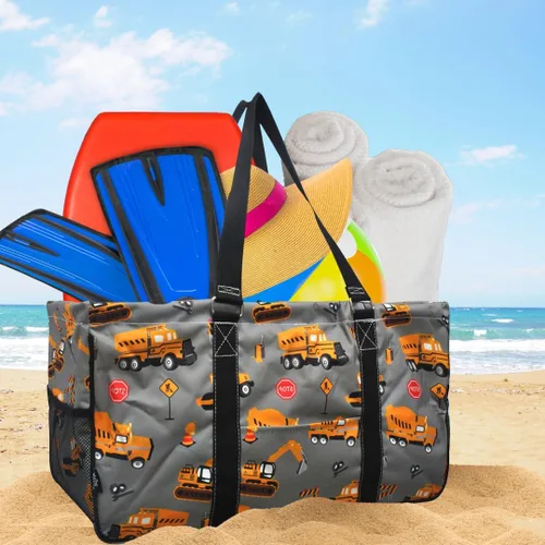 Miniatura 244 de NGIL Bolsa de comestibles reutilizable extra grande plegable de gran tamaño para comestibles, almacenamiento, picnic, playa, Bronco-negro occidental