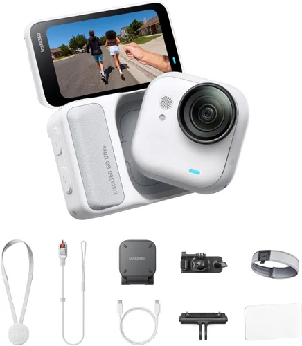 Miniatura 16 de Insta360 GO Ultra - Cámara de vlogging 4K pequeña, manos libres, cámara POV, sensor de 1/1.28 pulgadas, peso de 1.87 oz, FOV de 156°, duración