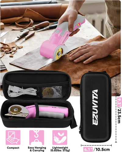Miniatura 7 de Tijeras eléctricas inalámbricas de 4 V con luz LED, color rojo Cortador de caja de cartón recargable, cuchilla de repuesto revestida de titanio