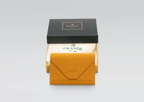 Miniatura 69 de grande Estuches para tarjetas 3639, Naranja, Tarjetero de cuero con cierre magnético, cartera pequeña de acordeón para mujer