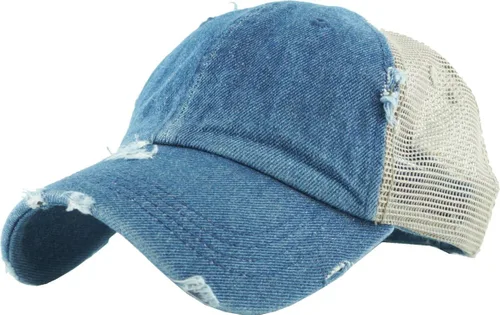 Miniatura 2 de MIRMARU Gorra de béisbol para mujer, de algodón lavado, con malla en la espalda, moño alto desordenado