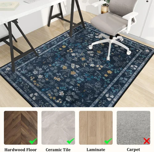 Miniatura 3 de chakme Tapete para silla de oficina para suelo de madera dura, 48 x 36 pulgadas, protector de escritorio de computadora de fácil deslizamiento