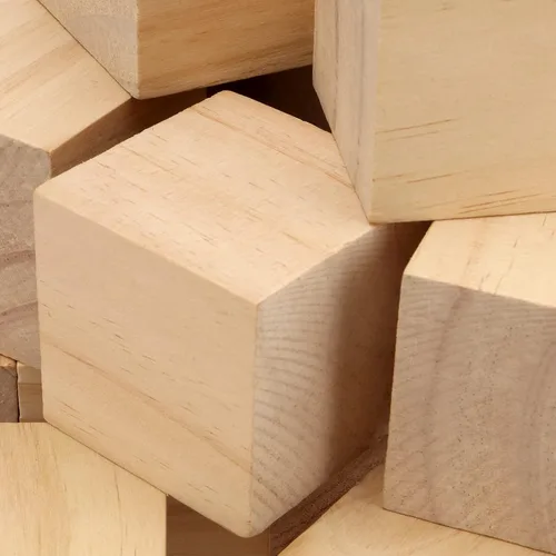 Miniatura 3 de 60 bloques de madera sin terminar de 2 x 2 x 2 pulgadas, bloques de madera maciza natural cuadrados cubos de madera para decoración de pintura