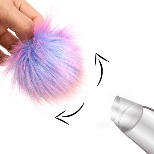 Miniatura 5 de 20 pompones de piel sintética coloridos, pompones de piel esponjosa de 4 pulgadas con lazo elástico para sombreros de punto, guantes, bolsas