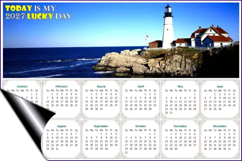 Miniatura 2 de Calendario magnético 2025 – Imanes de calendario – Today is my Lucky Day – Resistente a la decoloración, desgarros y agua