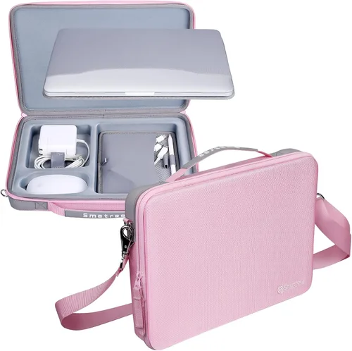 Smatree Estuche de transporte de carcasa dura compatible con MacBook Pro M5 de 14.2 pulgadas 2025/2024/2023 A2918, MacBook Air M4 de 13 pulgadas Rosa