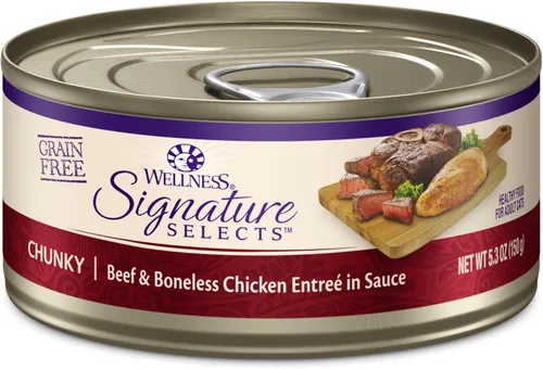 Miniatura 25 de Wellness CORE Signature Selects - Alimento húmedo enlatado triturado para gatos adultos, natural, rico en proteínas, sin granos, receta de entrada