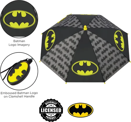 Miniatura 3 de DC Comics Paraguas y Slicker, Batman o Superman, juego de ropa de lluvia para niños de 2 a 7 años