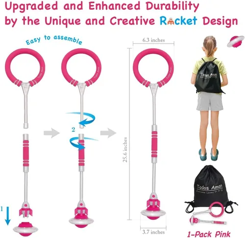 Miniatura 3 de Rocket Flashing LED Ankle Skip Fun Cool Jumping Gift for Ages 5 6 7 8 9 10+ Kids NO Battery Charging Needed Family Exercise Fitness Coordination