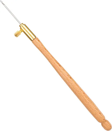 Miniatura 6 de Ganchos de madera francesa, aguja de bordado francés de ganchillo, mango con 3 agujas, juego de herramientas francesas antibordadas para bordar