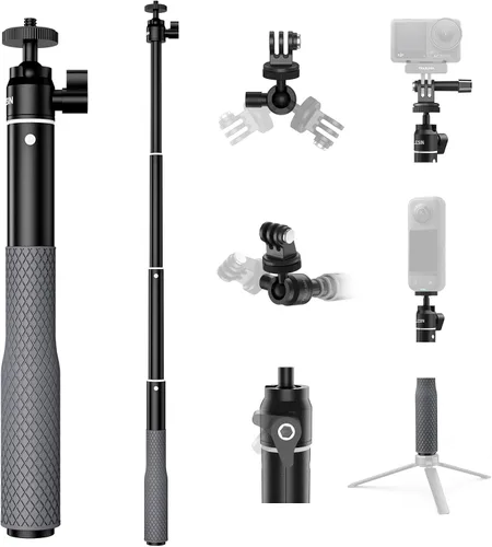 TELESIN palo selfie impermeable de 360° de 25.75" de ancho con correa de mano para buceo bajo el agua, extensión de palo monopié para GoPro Max 13