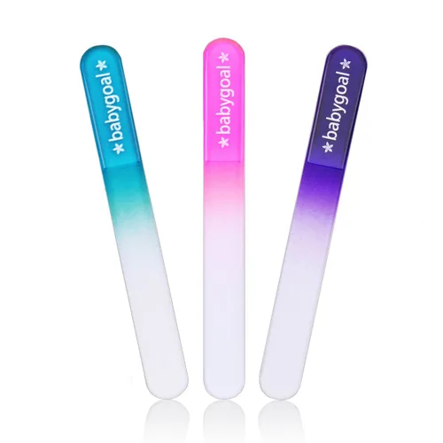 babygoal babygoal 3NF01 - Lima de uñas para recién nacido, paquete de 3 unidades con una bolsa, vidrio flotante genuino checo, regalo para recién